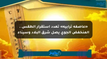 «عاصفة ترابية» تهدد استقرار الطقس.. المنخفض الجوي يصل شرق البلاد وسيناء